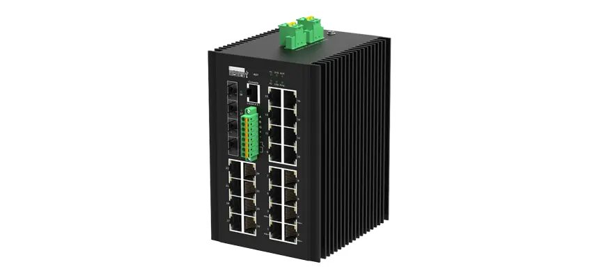 24xGE RJ45, 4x10G SFP soporte DI/DO y RS485, Puerto 1-4 soporte BT 90W