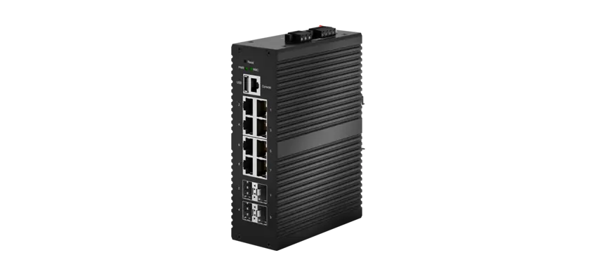 Conmutador PoE administrado industrial 10GE 4xSFP , GE 8xRJ45 PoE compatible con USB para una fácil actualización y actualización