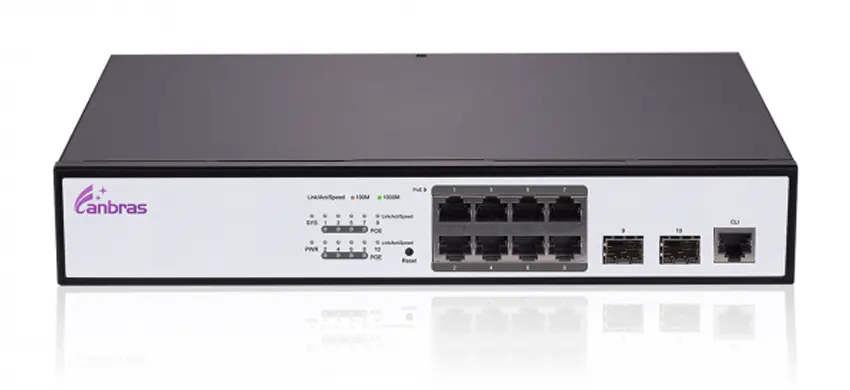 Conmutador Ethernet administrado con puertos PoE 8 × GE, puertos SFP 2 × 100/1000M