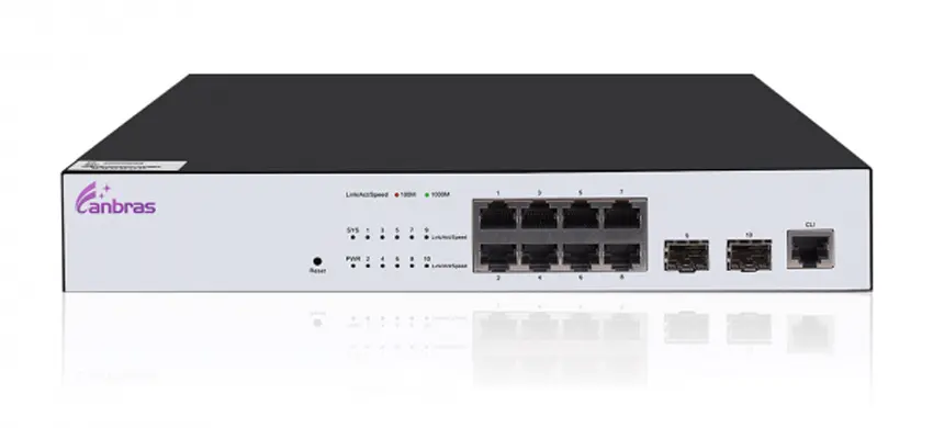 Conmutador Ethernet administrado con puertos 8 × GE TX, puertos SFP 2 × 100/1000M