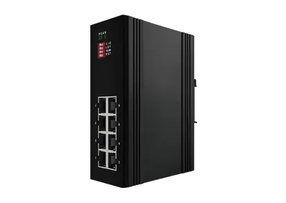 Conmutador PoE de refuerzo industrial sin mamaged de carril DIN 8x100/100 Base-T