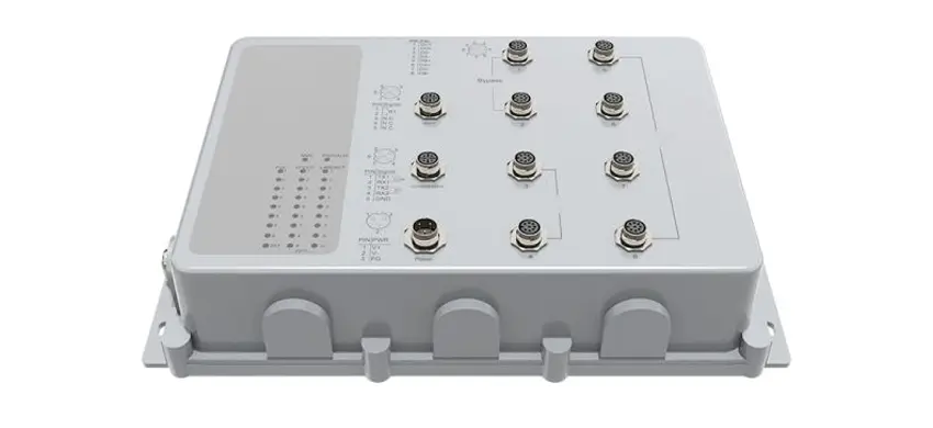 8 puertos 10/100/1000Base-T interruptor Ethernet industrial, impermeable IP67
