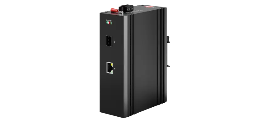 Din-Rail industrial PoE Media Converter 1x1000Base-X, 1x100/100/1000Base-T