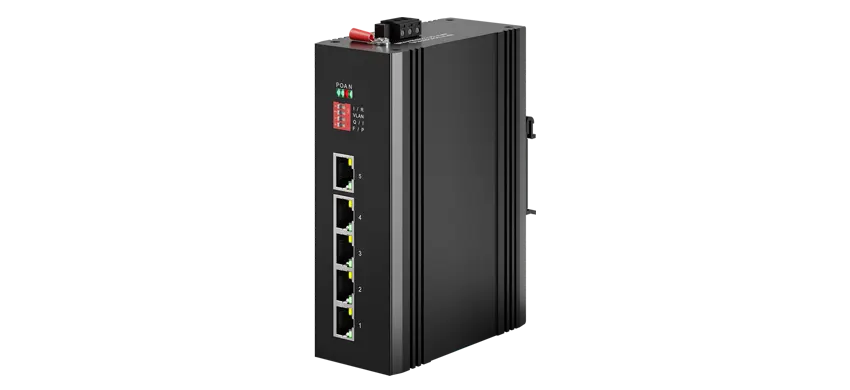 Interruptor Ethernet industrial 5x100/100/1000M RJ45 (PoE)