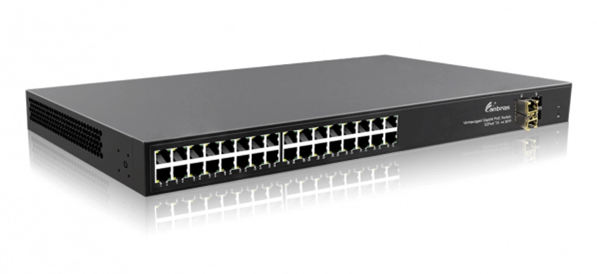 Conmutador PoE de 32 puertos Gigabit no gestionado, 32x10/100/1000Mbps RJ45 4 x Gigabit SFP