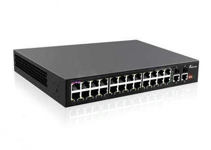 Conmutador PoE Gigabit sin gestionar de 24 puertos, 24x100/100/1000M RJ45 con PoE, 2x1000M SFP 2x1000M RJ45 Uplink