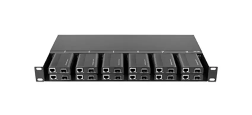 Chasis de alta densidad 12-Slot Miniature Media Converter Rack
