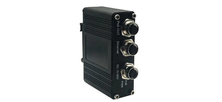 Inyector industrial de un solo puerto 10/100/1000 PoE 30W Conector M12