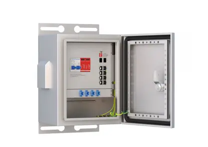 Caja exterior IP55, con 2x1000 base-X, 8x100/1000 base-T interruptor PoE