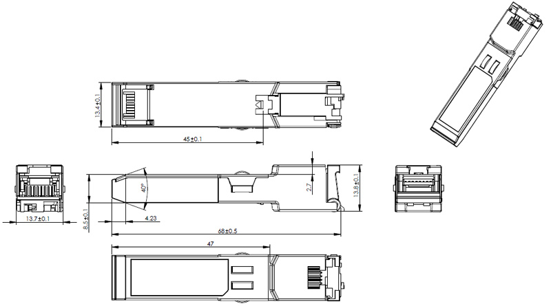 Outline Drawing of 100Gb/s CFP ER4 40km