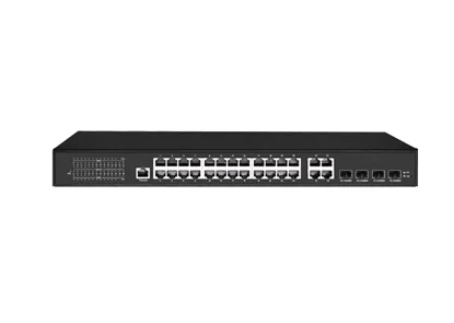 Interruptor DE ACCESO Capa 3 Lite Managed 24x100/100/1000M RJ45 PoE (Puerto 1-2 PoE BT90w), 4x1000M Combo (RJ45/SFP)