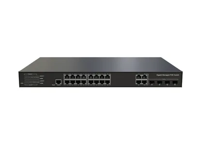 L3 Lite Conmutador PoE Managed Ethernet 16x100/100/1000Base-T PoE , 4xGigabit Combo (RJ45/SFP)