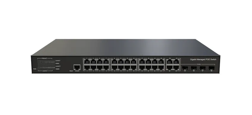 L3 Lite Conmutador PoE Managed Ethernet 24x100/100/1000Base-T PoE , 4xGigabit Combo (RJ45/SFP)