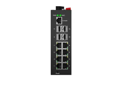Interruptor administrado industrial L3 Lite 8x100/100/1000M RJ45, 4x1000M SFP Din-Rail