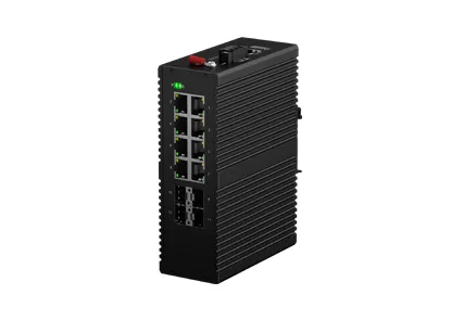 Interruptor administrado industrial L3 Din-Rail 8x100/100/1000M RJ45, 4x10G SFP
