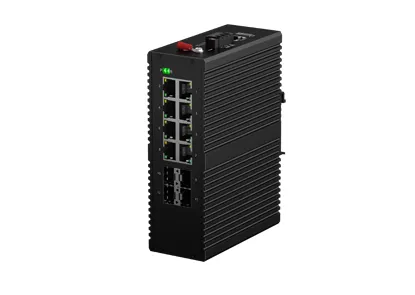 Interruptor administrado industrial L3 Din-Rail 8x100/100/1000M RJ45, 4x1G SFP