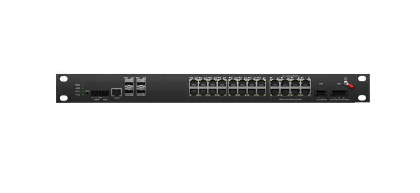 Rackmount Industrial L3 Lite Managed PoE Switch 24x100/100/1000M RJ45 PoE , Uplink 4x10G SFP